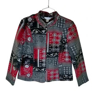 NEW Christopher Banks Holiday Tapestry Blazer Sz M